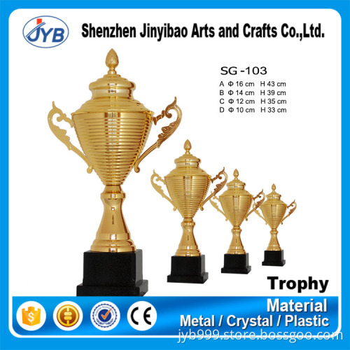 China trophy wholesale cheap China silver gold bronze metal trophy and medal